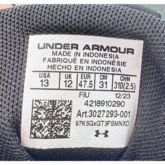 Under Armour Men’s Spotlight Franchise Rm 4.0 Black Silver Football Cleats Sz 13 - Picture 9 of 9